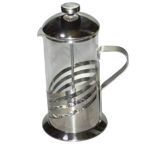 Brandani Italian Style Stainless Steel & Glass French Press Coffee Maker - Picture 2 of 11